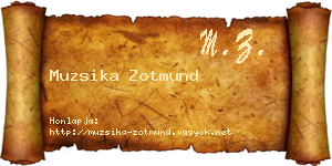 Muzsika Zotmund névjegykártya